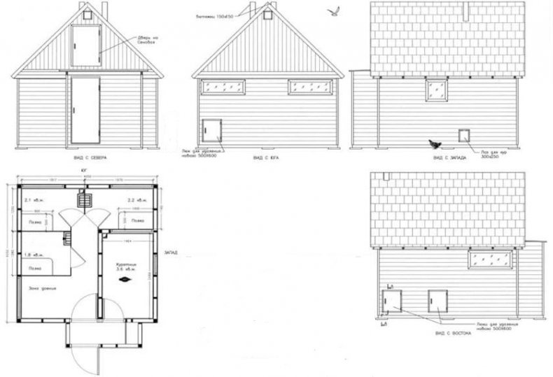 Пример чертежа курятника