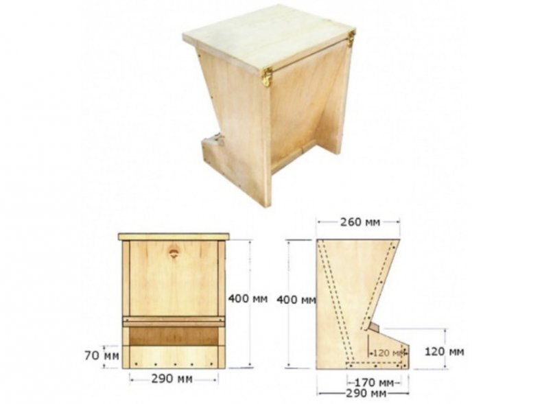 Чертеж бункерной кормушки