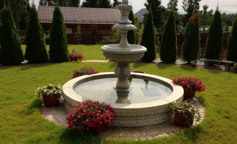 Дизайн фонтана на участке